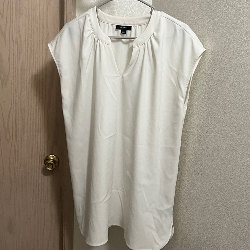 Alfani Cream V-Neck Blouse